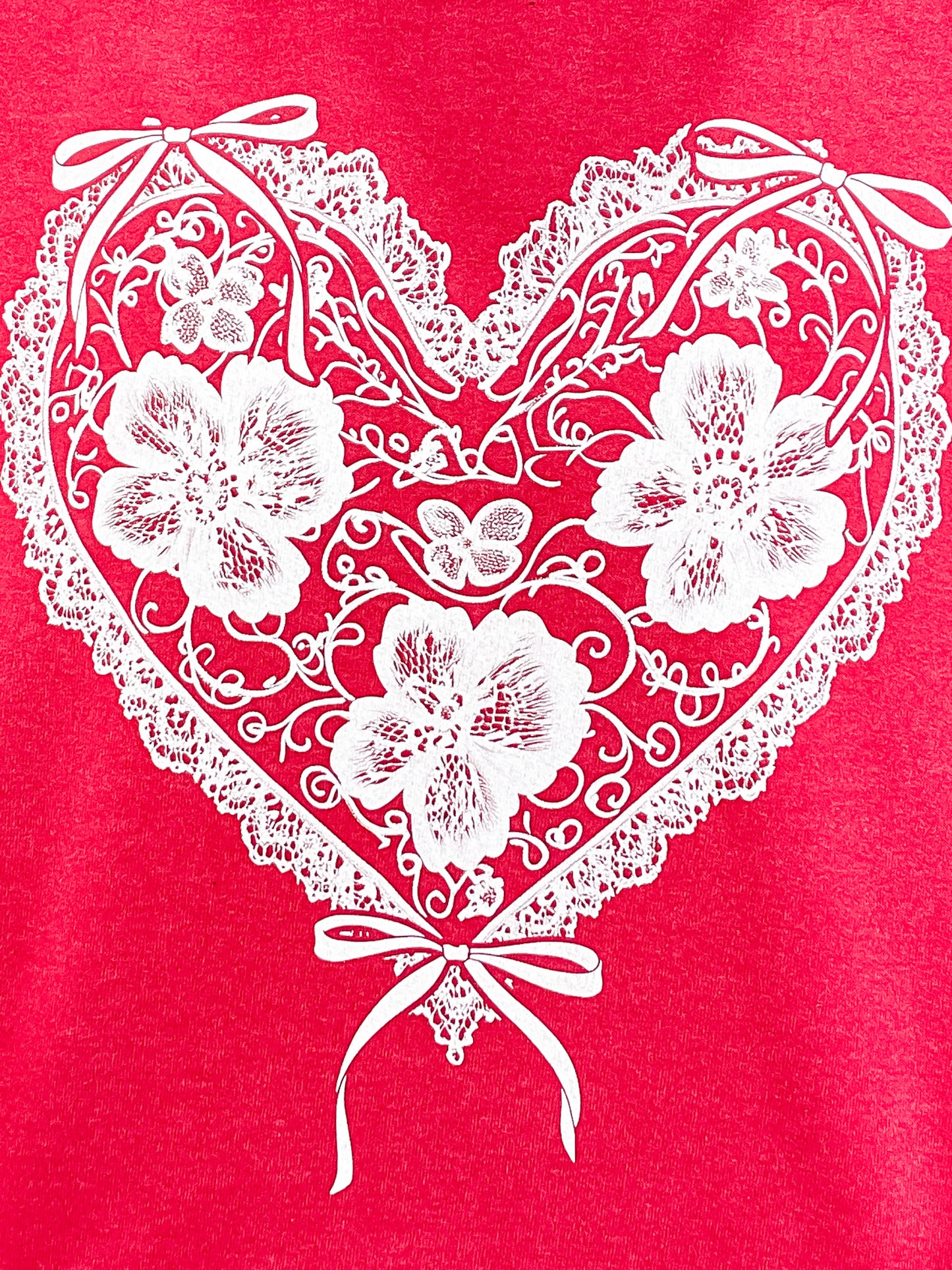 Delicate Lace Heart Graphic Sweatshirt