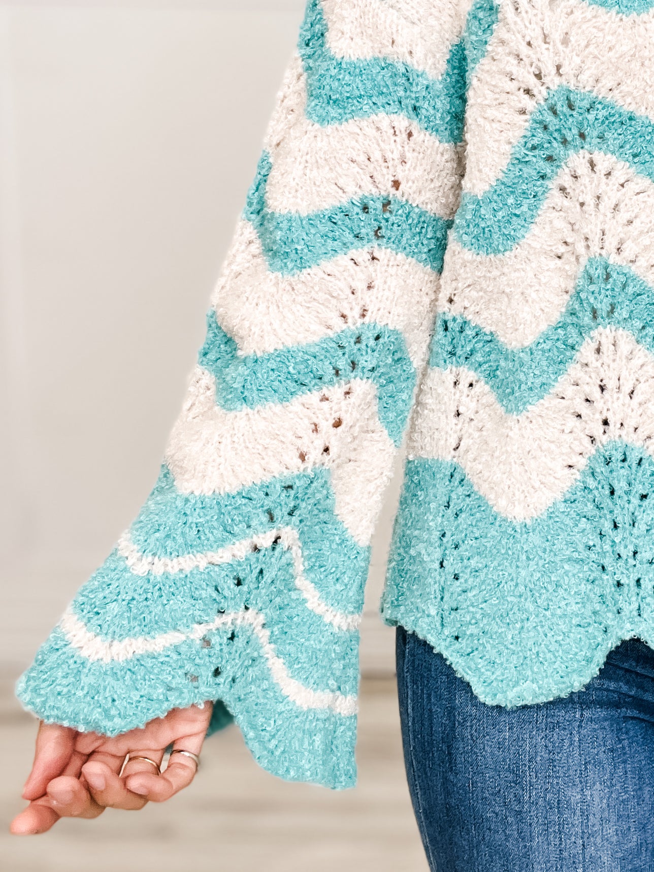Oversize Round Neck Striped Sweater