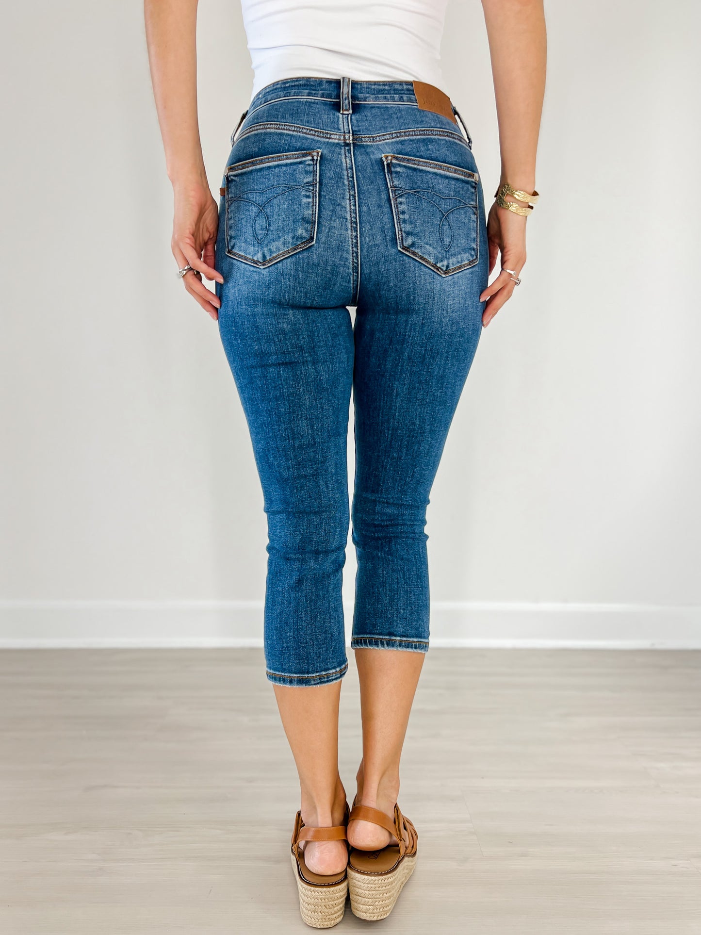 Judy Blue Mid-Rise Denim Capri