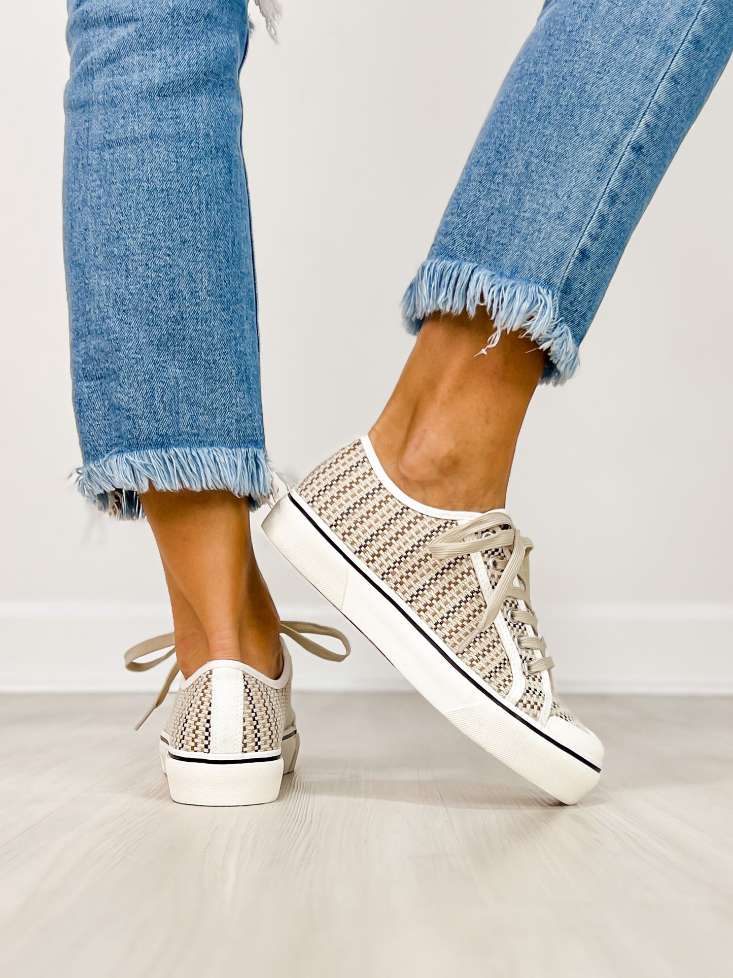 Corkys Waiting List Tennis Shoes in Tan Combo