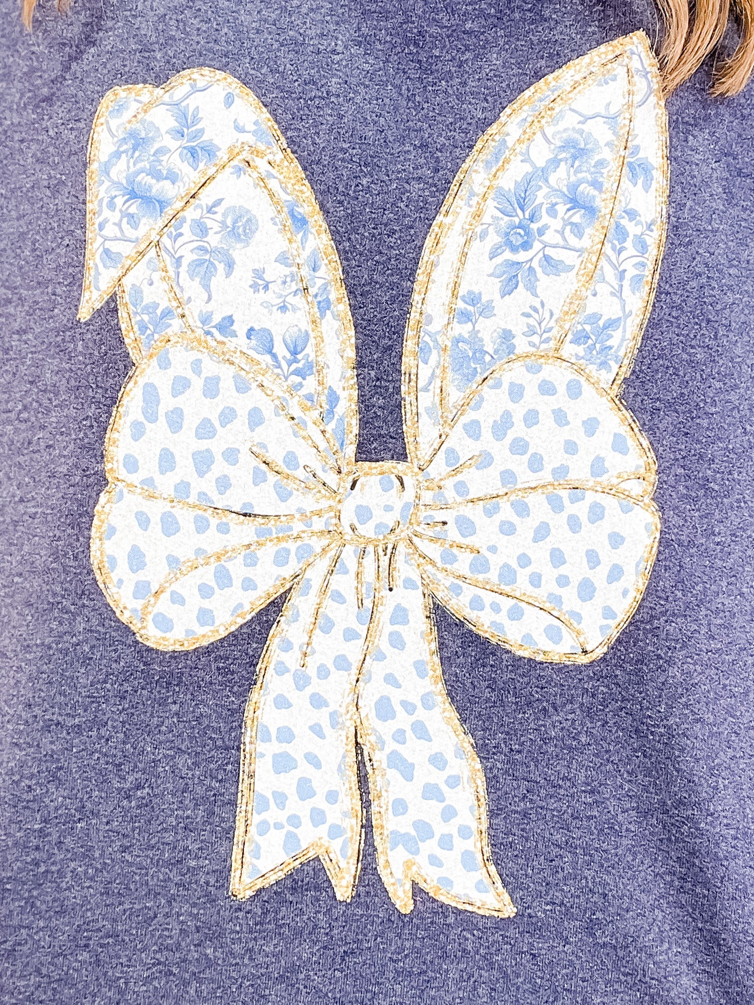 Blue and Gold Easter Bunny Ears Sweatshirt