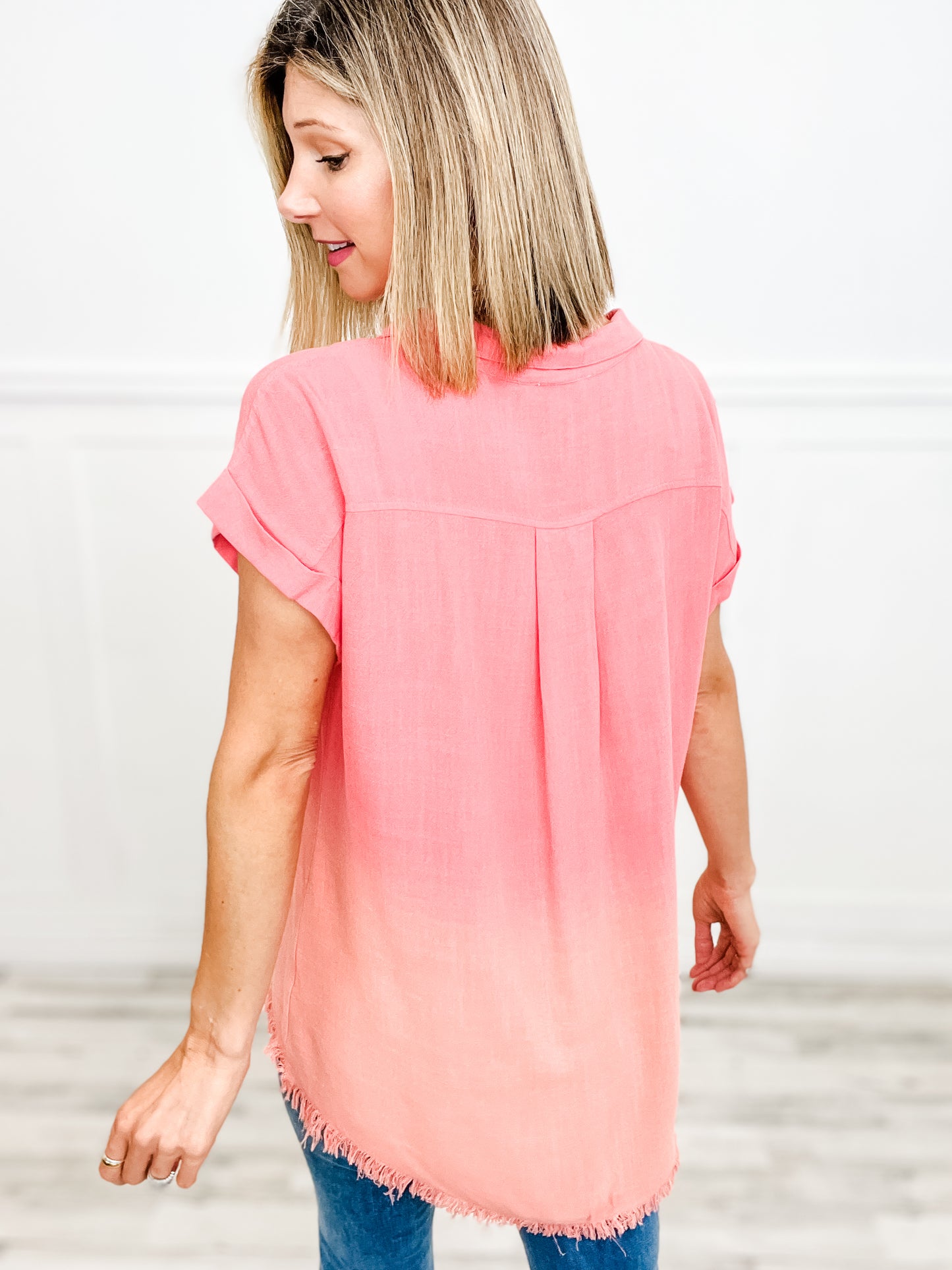 Sun-Kissed Edge Bleach Dip Dye Shirt