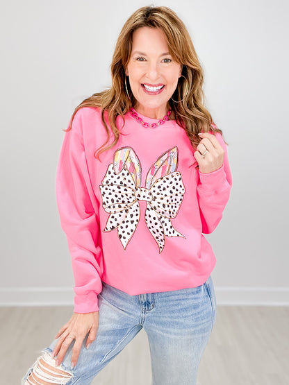 Brushstrokes Easter Rabbit Ears Sweatshirt