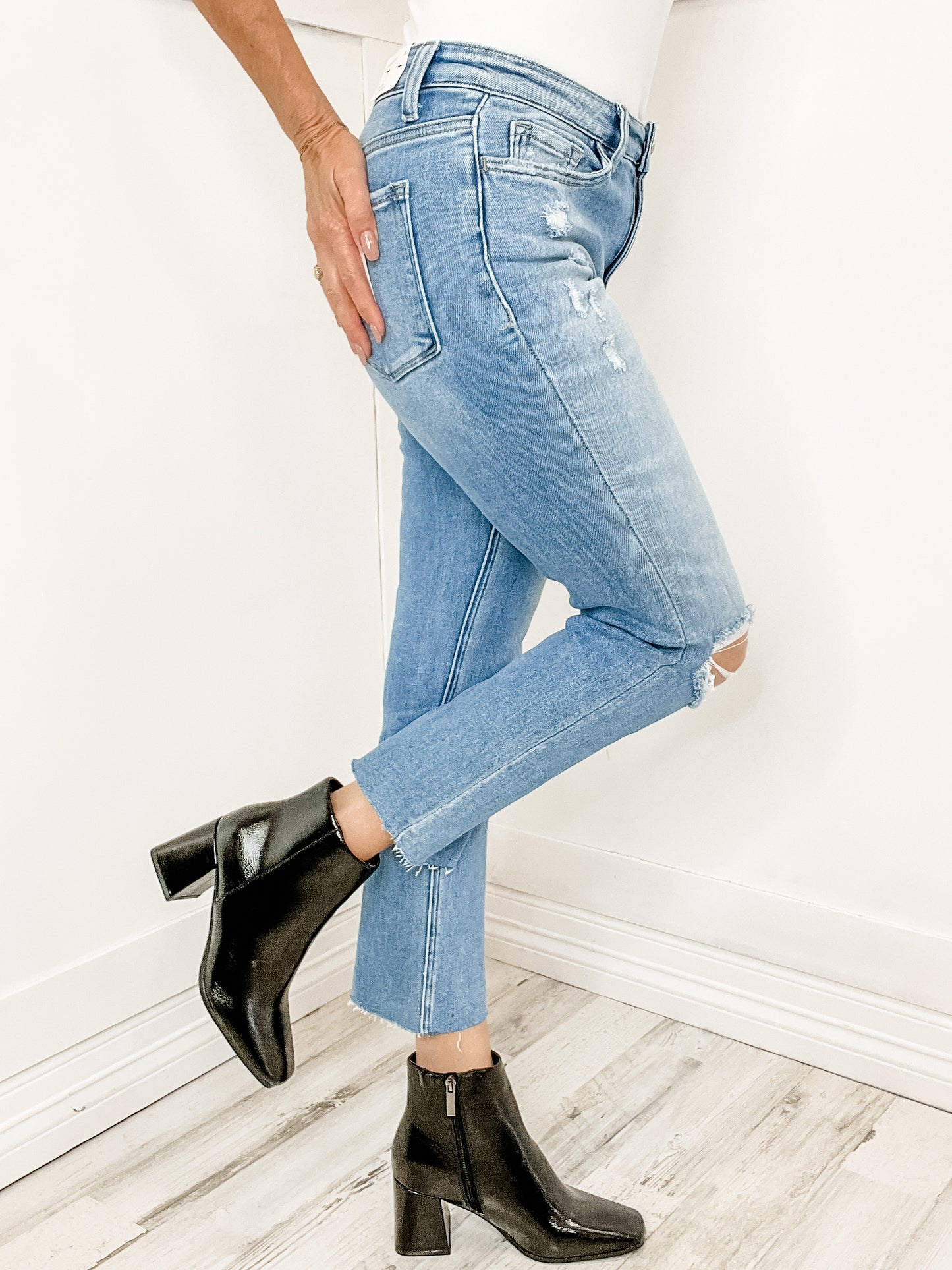 Vervet "Adele" High Rise Slim Straight Leg Jean