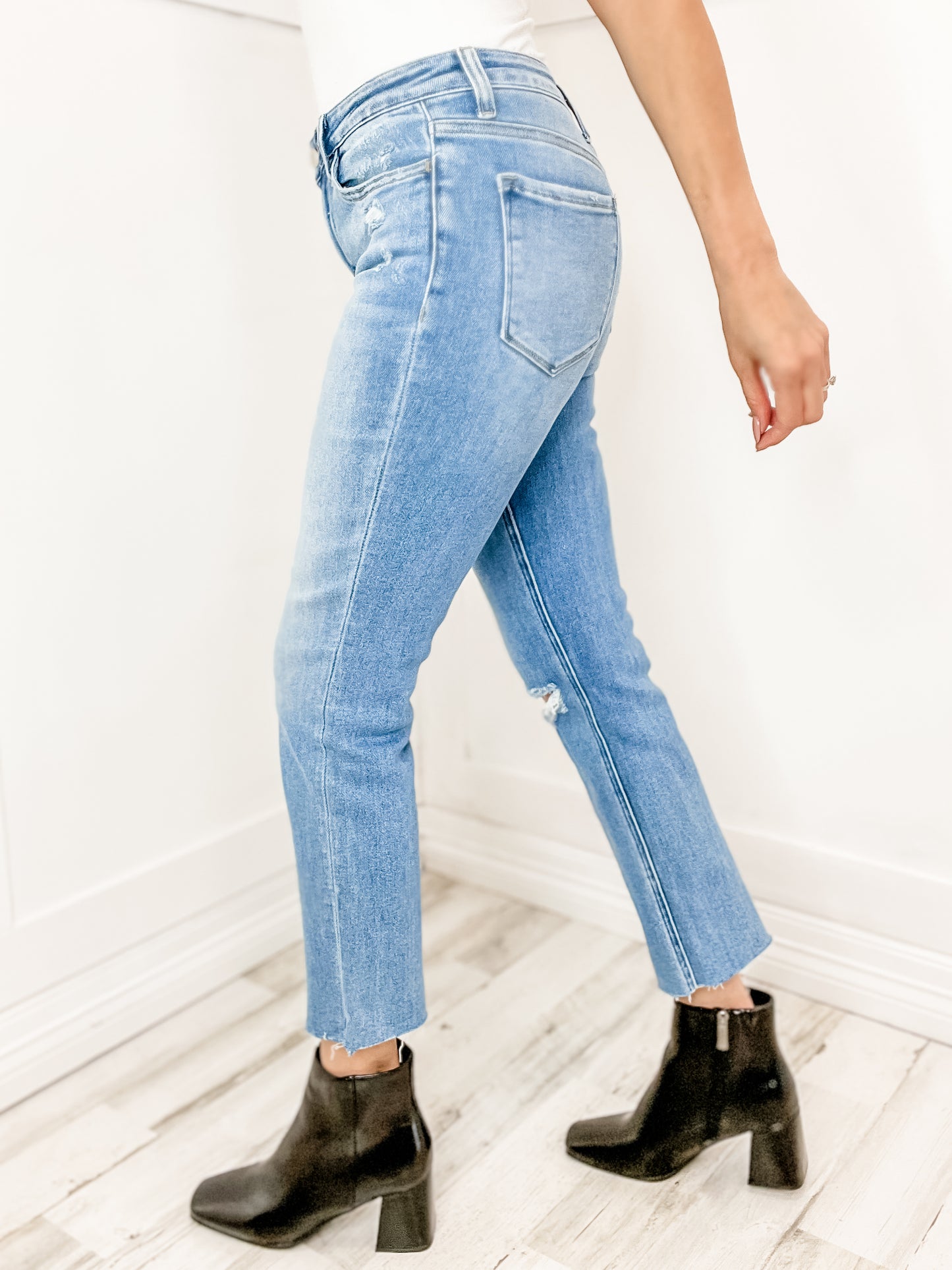 Vervet "Adele" High Rise Slim Straight Leg Jean