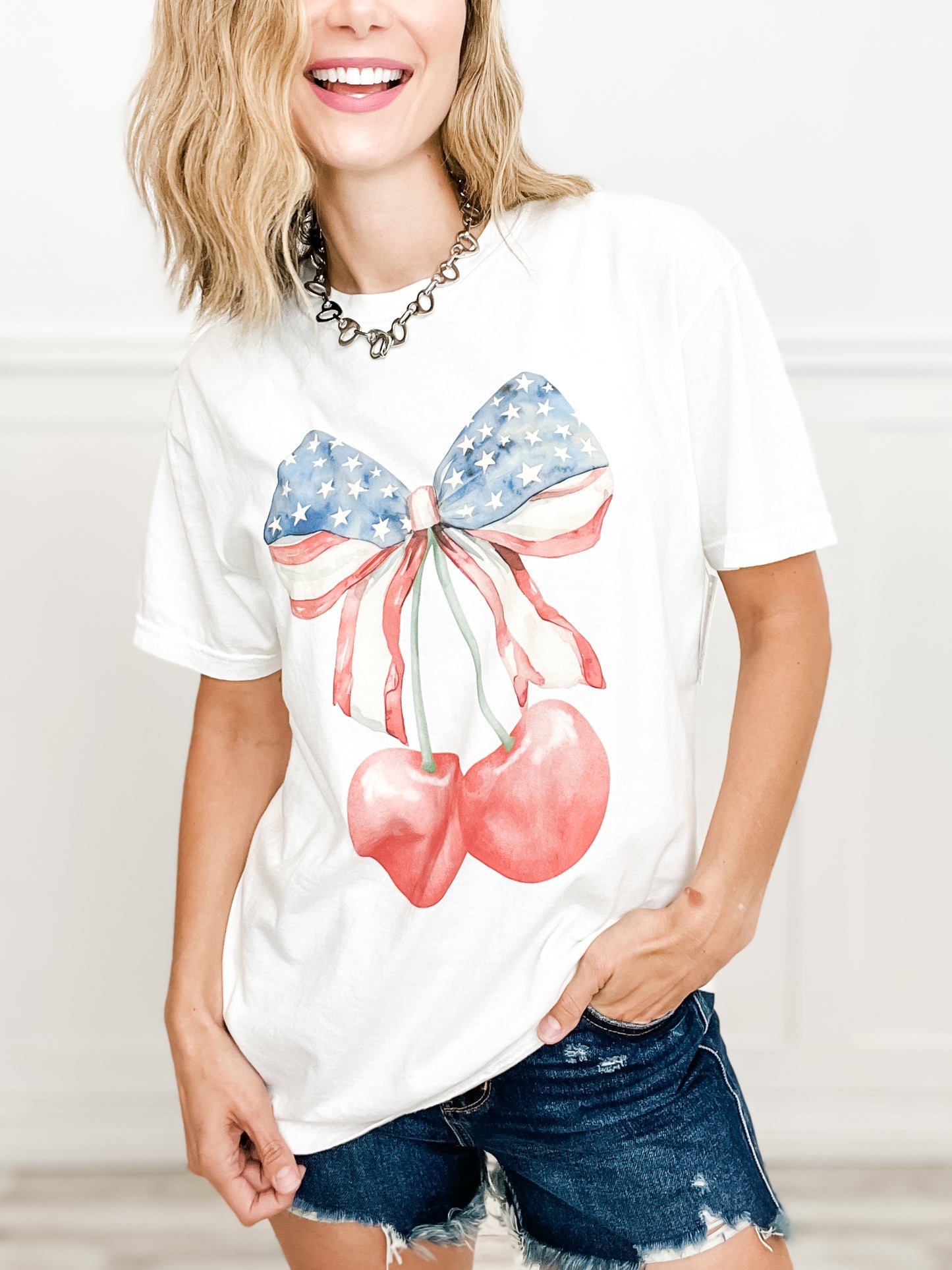 Patriotic Cherries Graphic Tee