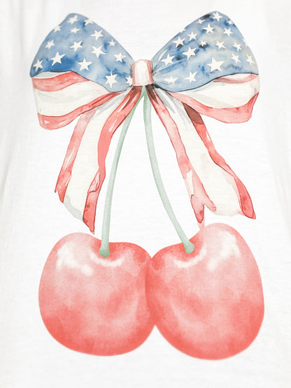Patriotic Cherries Graphic Tee