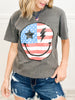 American Flag Smiley Face Graphic Tee