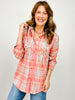 Filling Your Cup Hooded Plaid Top