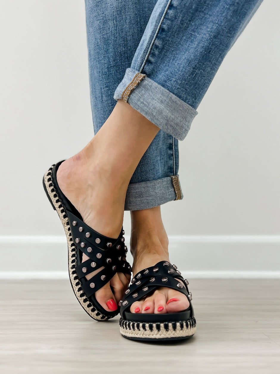 Good Choice Loola Stud Espadrille Sandals in Black
