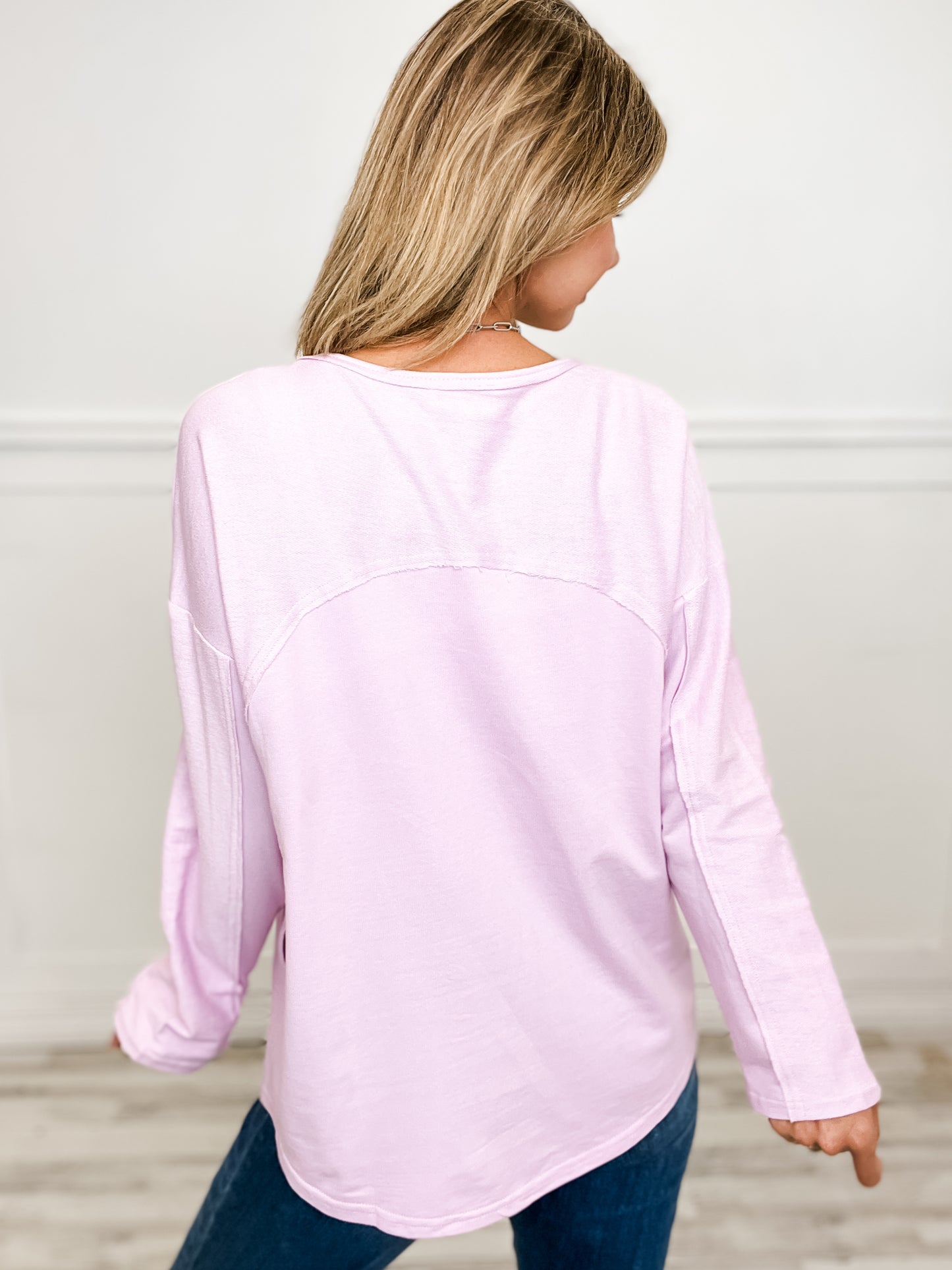 French Terry Oversized Top with Side Pockets