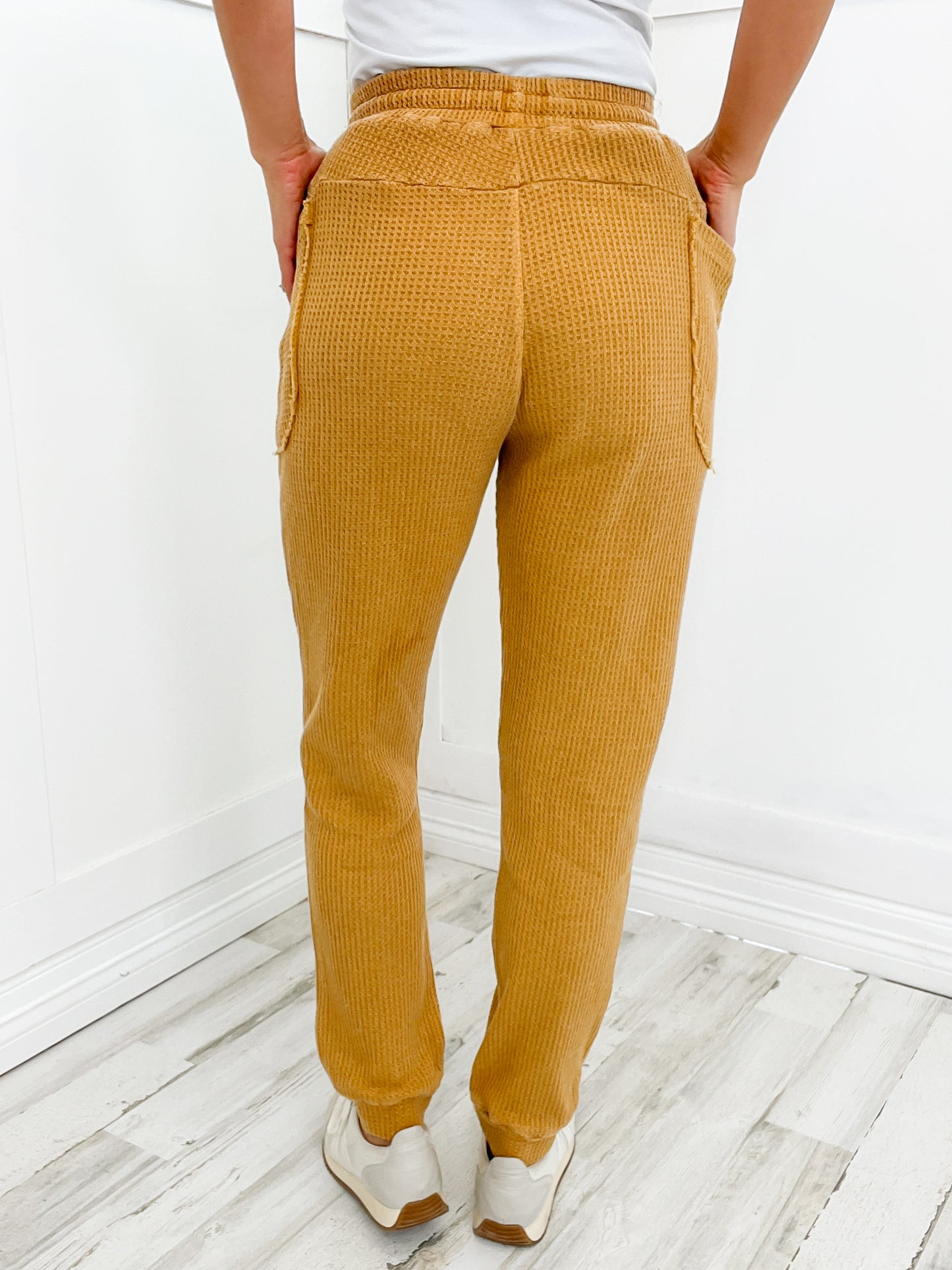 Sweet Caroline Mineral Washed Waffle Lounge Jogger Pants