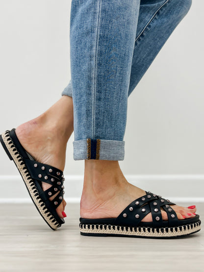 Good Choice Loola Stud Espadrille Sandals in Black