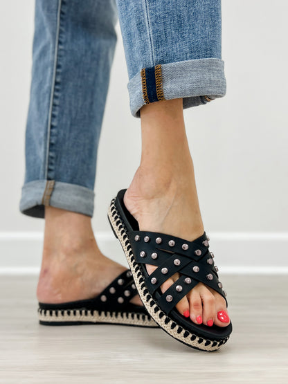 Good Choice Loola Stud Espadrille Sandals in Black