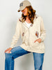 Zipper Front Hooded Jacket with Sequin Football Appliques