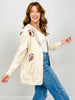 Zipper Front Hooded Jacket with Sequin Football Appliques
