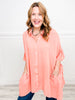 Oversized Gauze Button Down Tunic Top