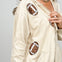 Zipper Front Hooded Jacket with Sequin Football Appliques