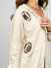 Zipper Front Hooded Jacket with Sequin Football Appliques