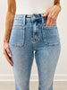 Vervet THROWBACK High Rise Patch Pocket Kick Flare Jeans