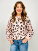 Leopard Print Long Sleeve Knit Sweater