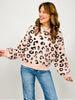 Leopard Print Long Sleeve Knit Sweater