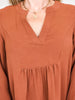 Long Sleeve V-Neck Baby Doll Top