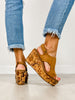 Corkys Freddie Wedge Sandals in TOBACCO FAUX SUEDE