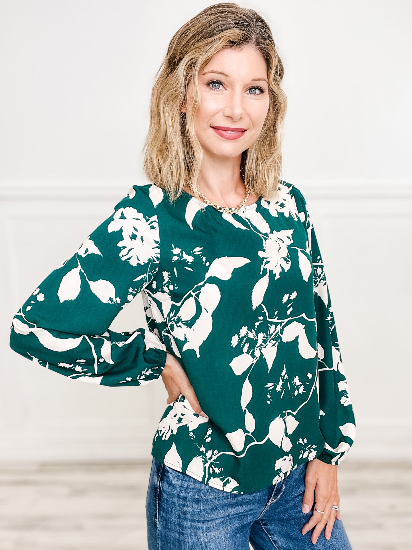 Long Sleeve Floral Print Top