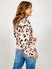 Leopard Print Long Sleeve Knit Sweater