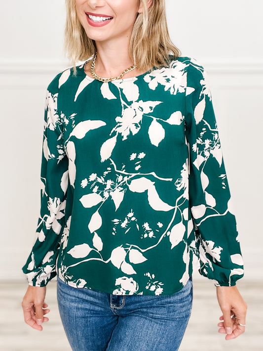 Long Sleeve Floral Print Top