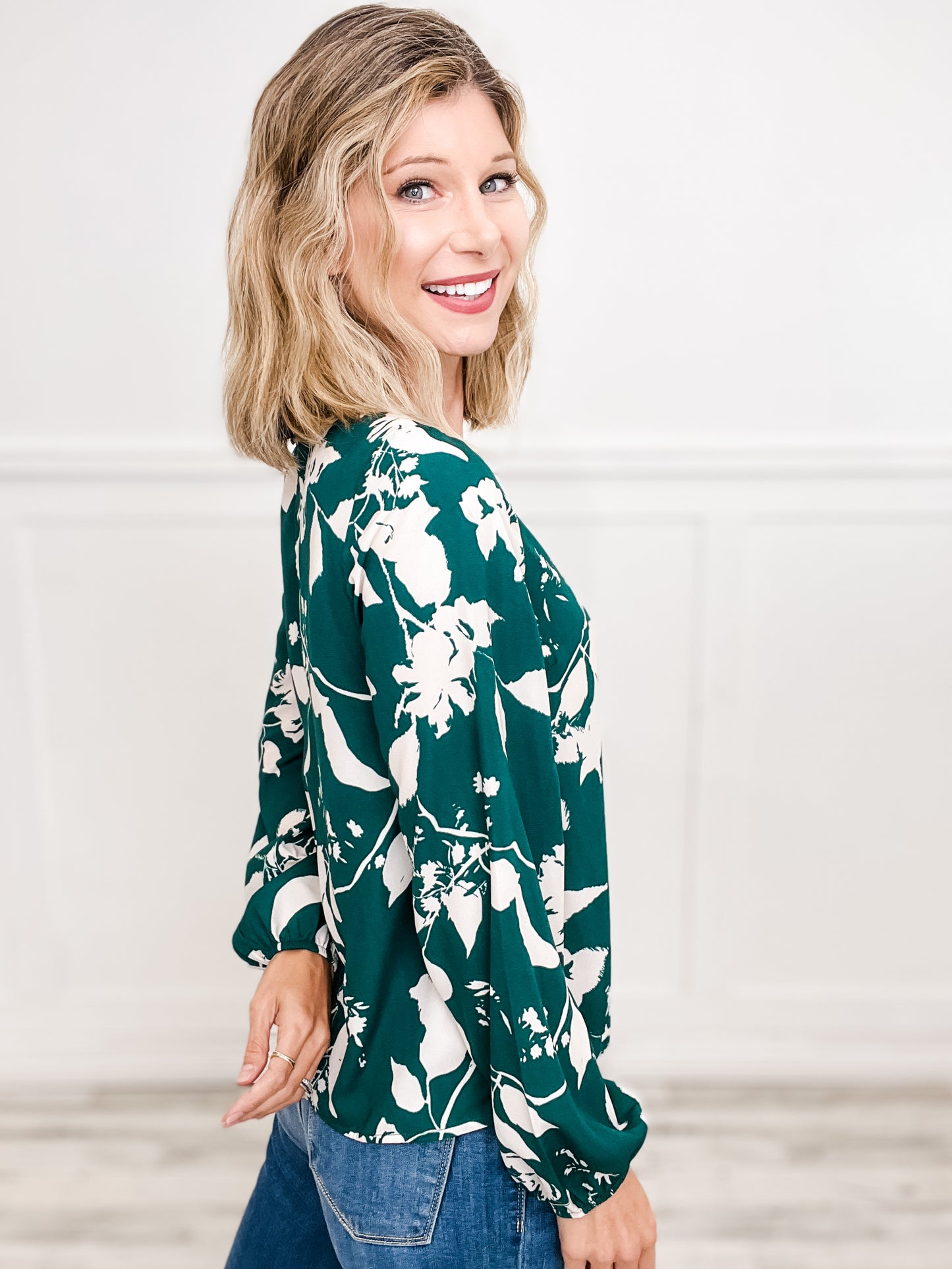 Long Sleeve Floral Print Top