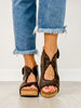 Corkys Frisky Wedge Sandals in Espresso Crinkle