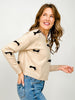 Ribbon Bow Applique Sweater Top