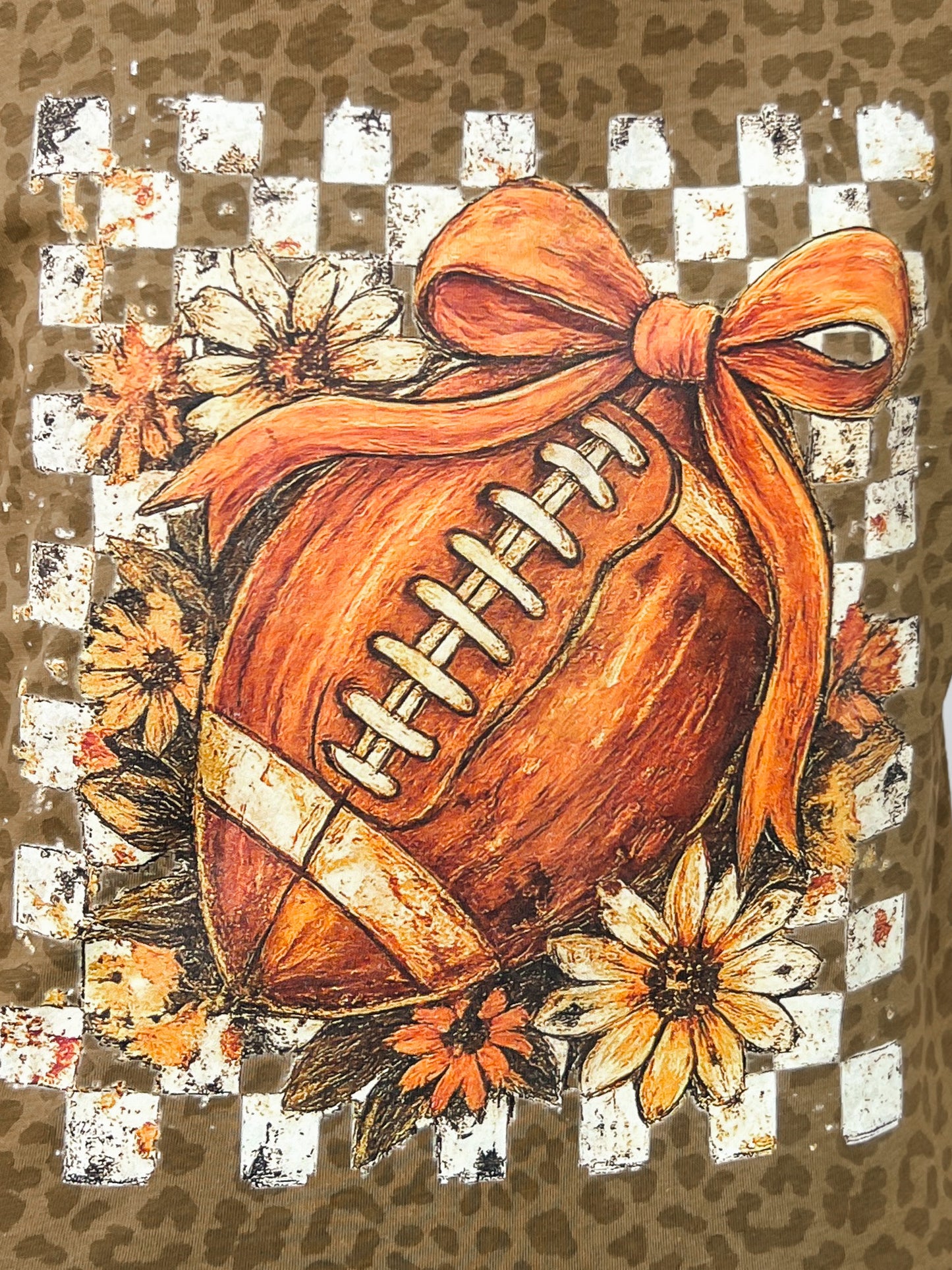 Fall Football Checker Board Graphic