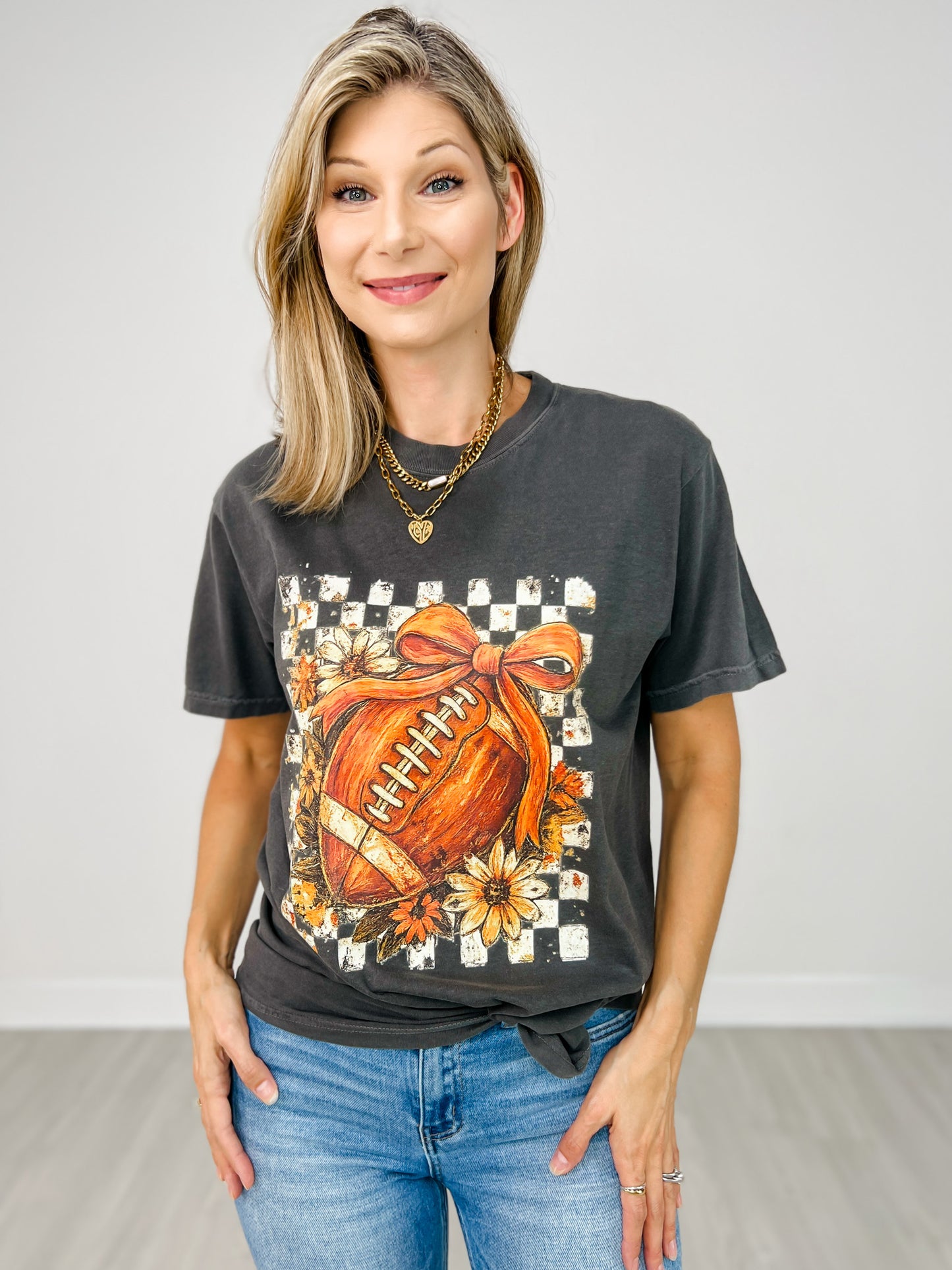 Fall Football Checker Board Graphic