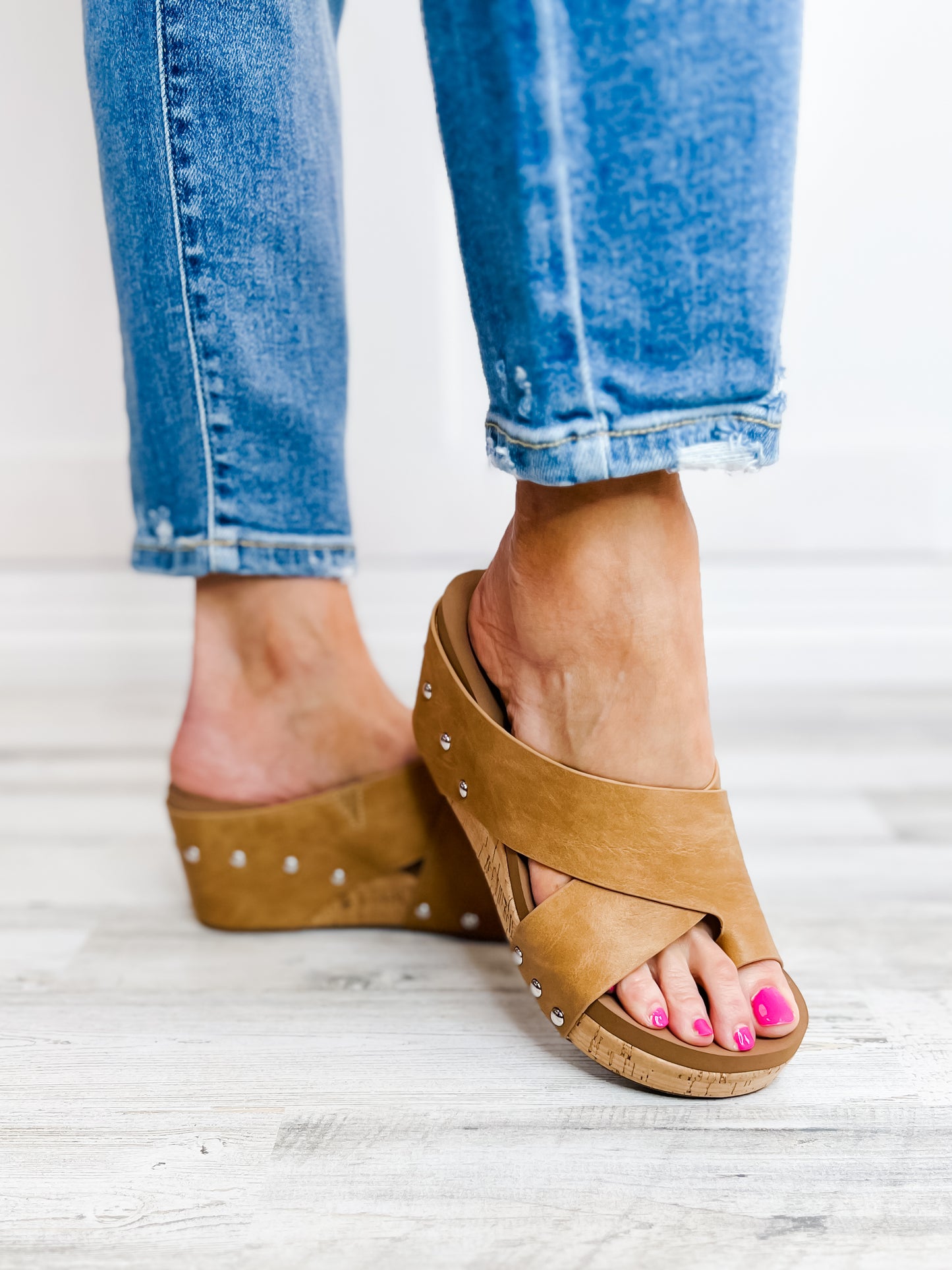 Corkys Tidbit Wedge Sandals in Caramel