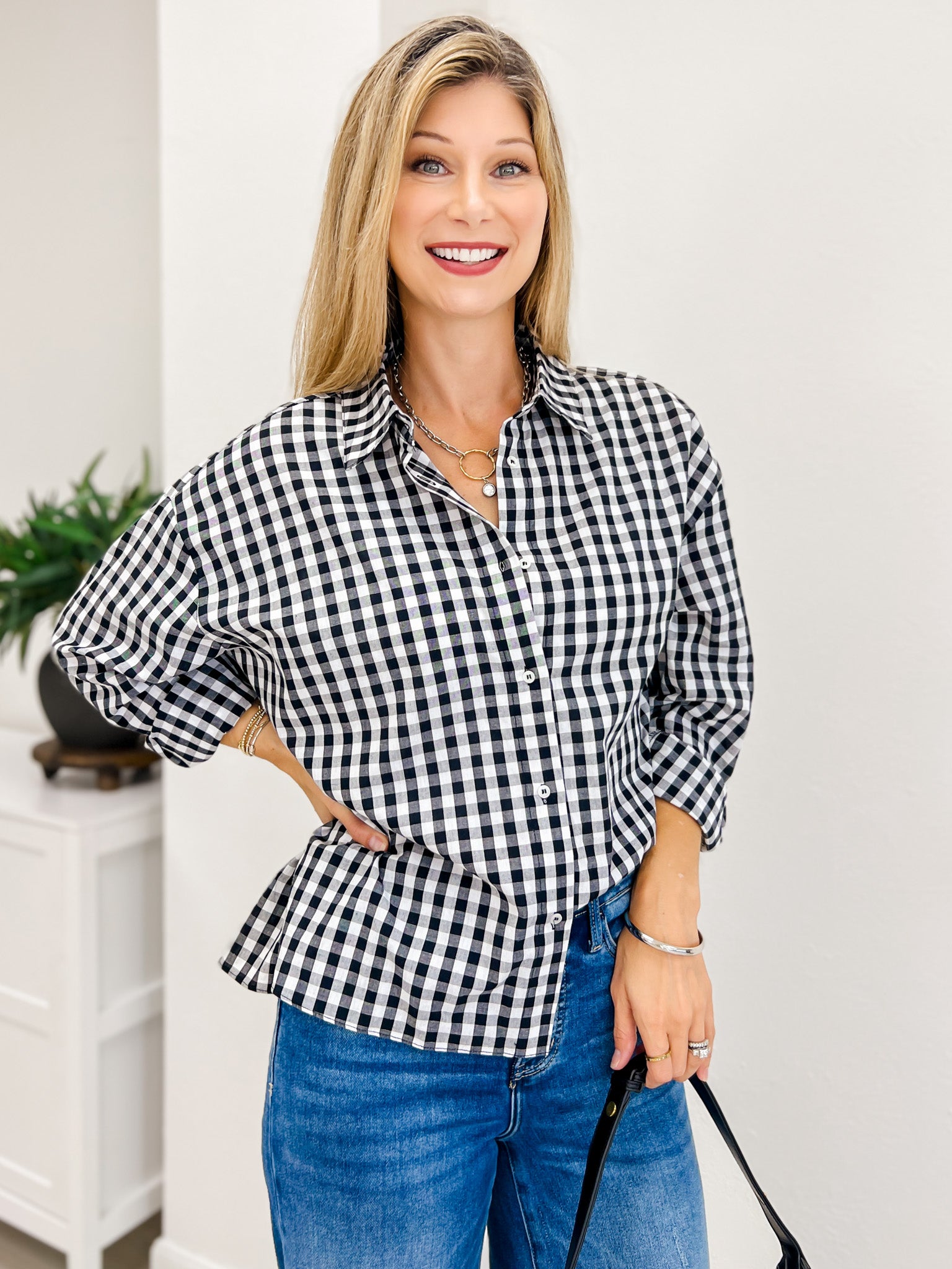 Charlotte Gingham Button Down Shirt