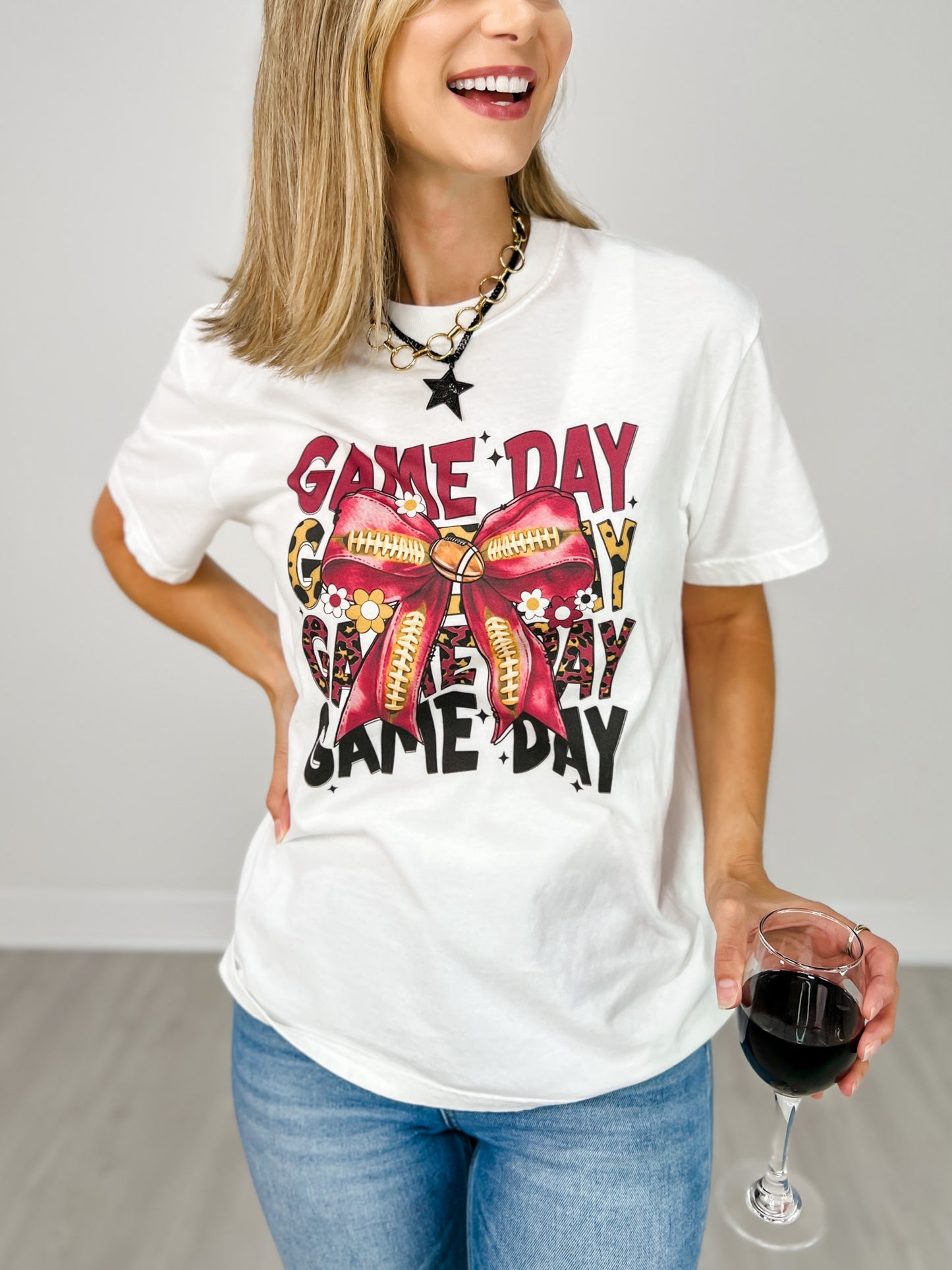 Game Day Bow and Football Custom Graphics