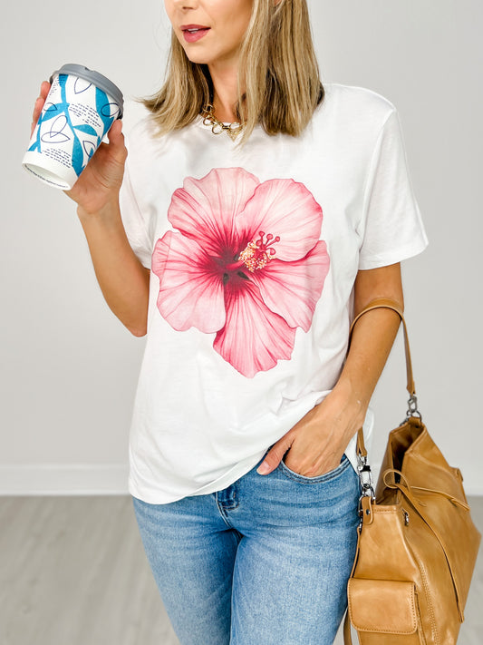 Hibiscus Flower Graphic Tee