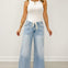 Judy Blue DRAW ME IN Hi-Rise Featherweight Palazzo Elasticated Waistband Jeans