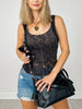 Mineral Washed Lace Sleeveless Top