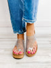 Corkys Flirty Wedge Shoe in Clear