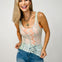 Mineral Washed Lace Sleeveless Top