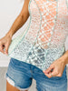 Mineral Washed Lace Sleeveless Top