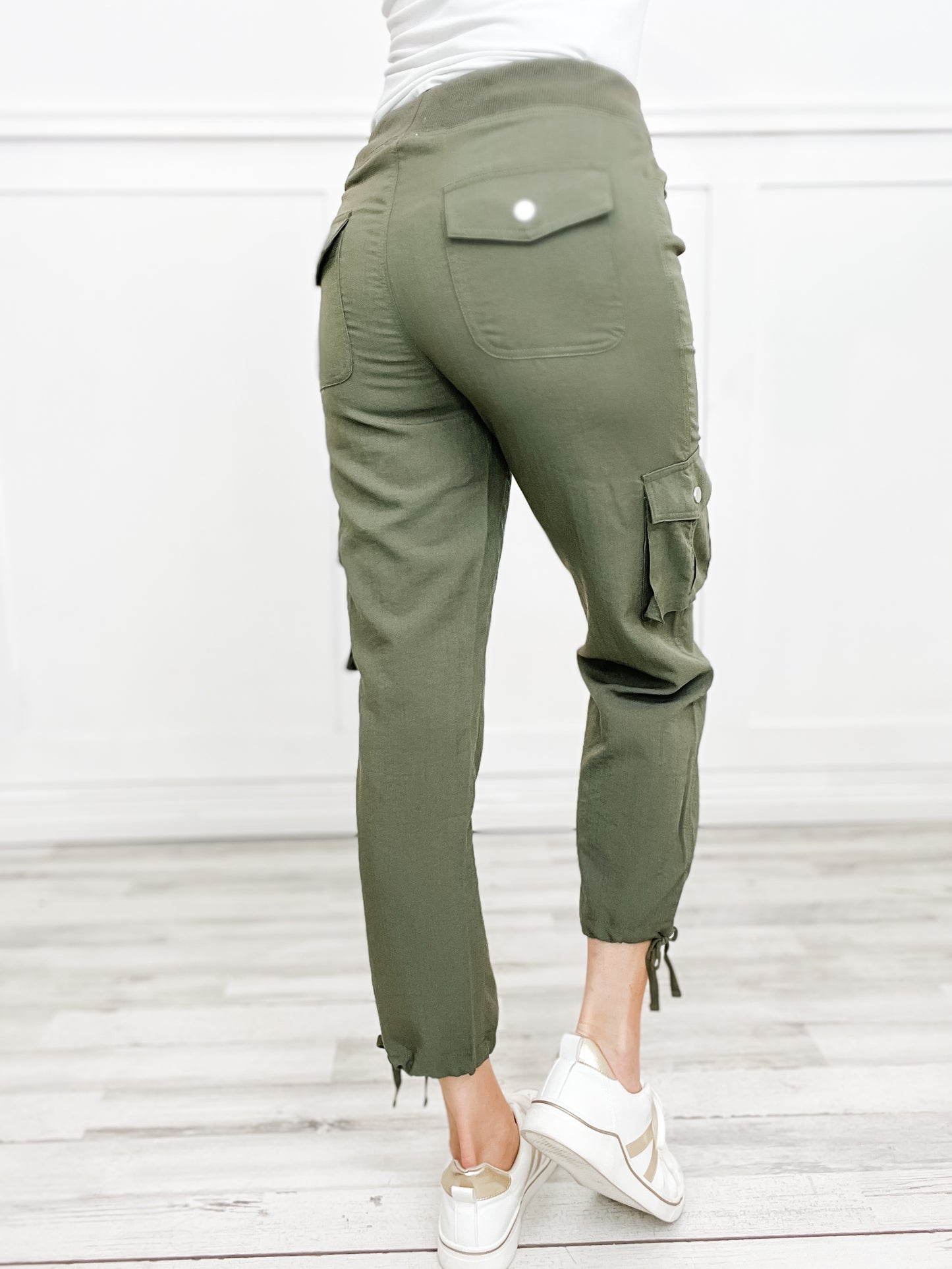 Draw String Nylon Cargo Pants