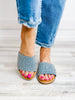 Corkys Bail Money Slip-On Slide Sandals in Blue Denim