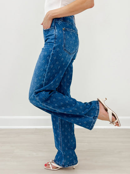 The Statement Straight - Textured Classic Blue