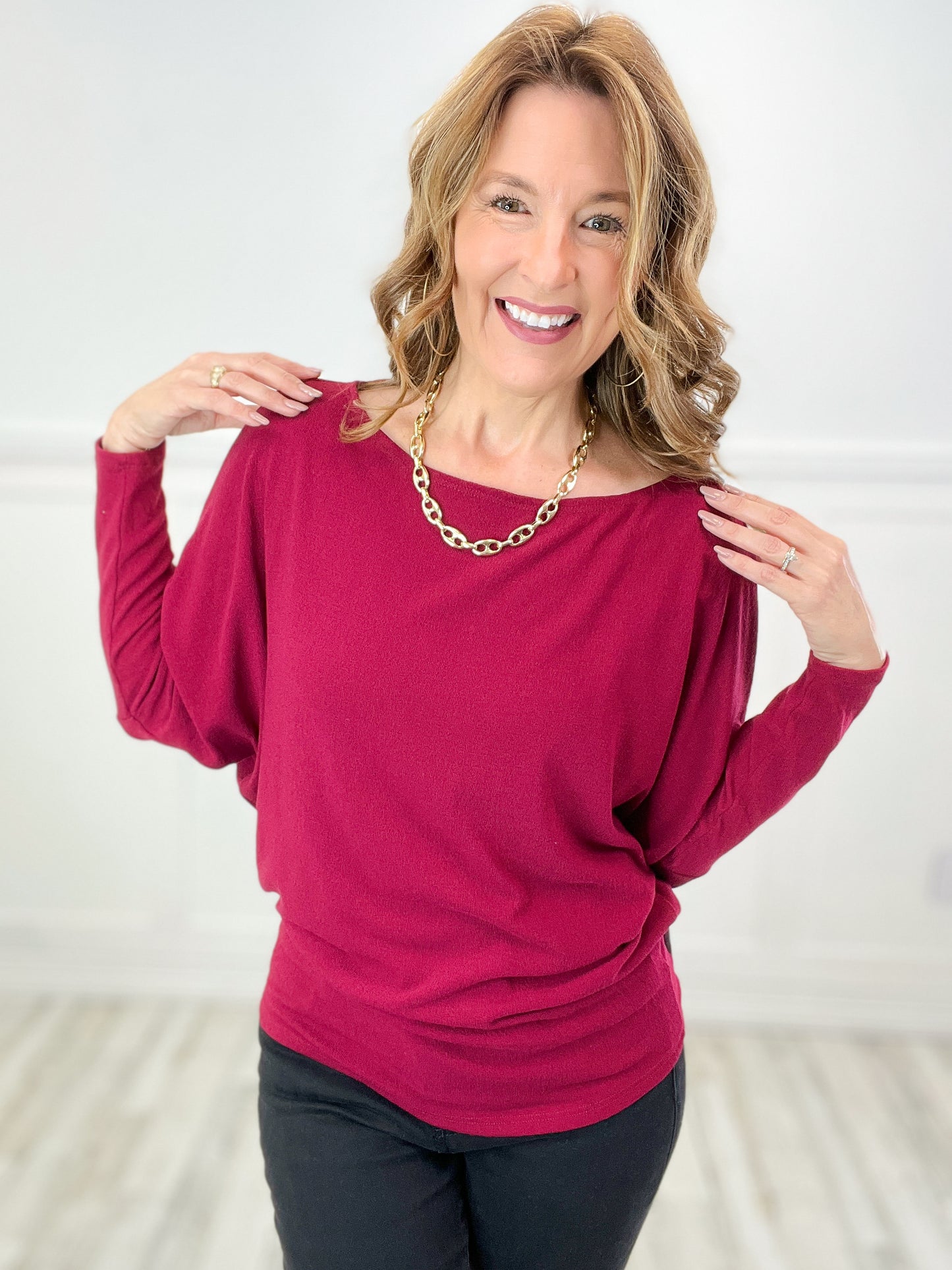 Relaxed Elegant Long Sleeve Knit Top