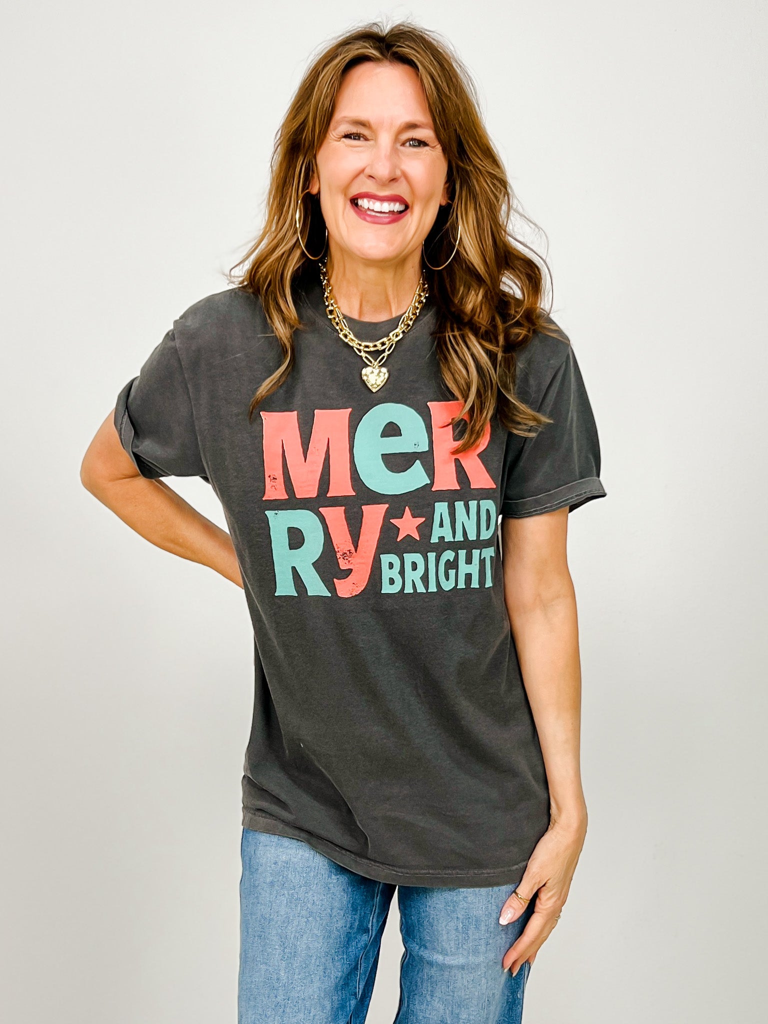 Merry and Bright Graphic Top